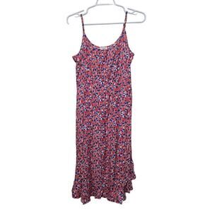 J.Crew Floral Sundress Ruffle Hem Spaghetti Strap Dress Size 4